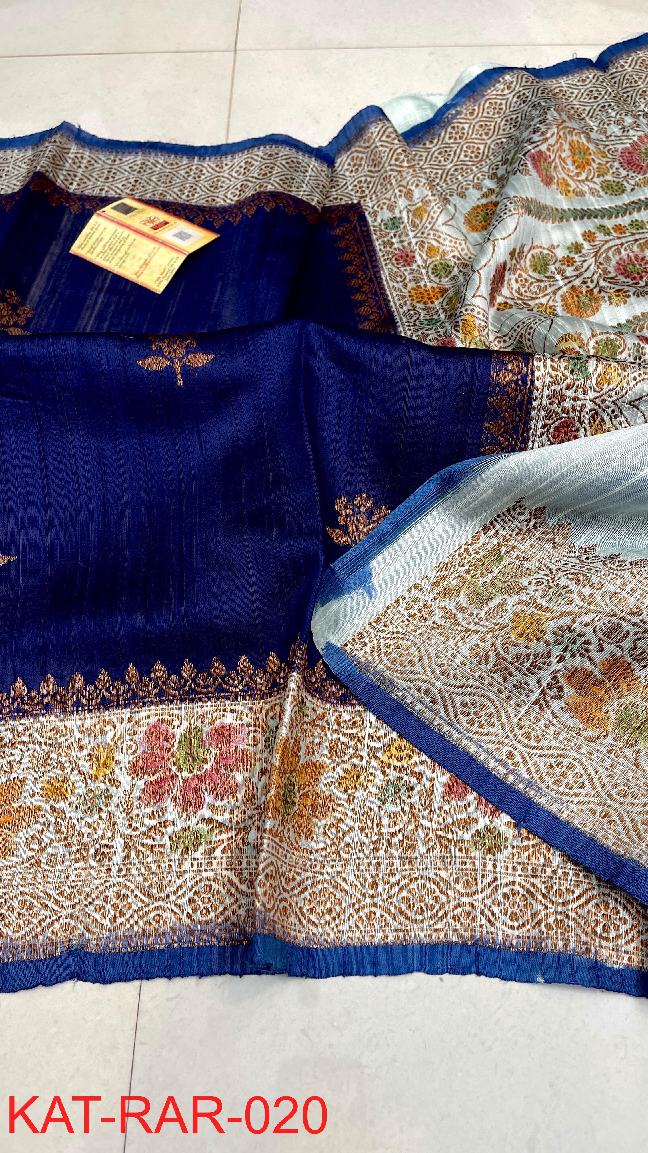Exclusive Banarasi Raw Silk Handloom Saree – Handbrush Dye with Rich Pallu