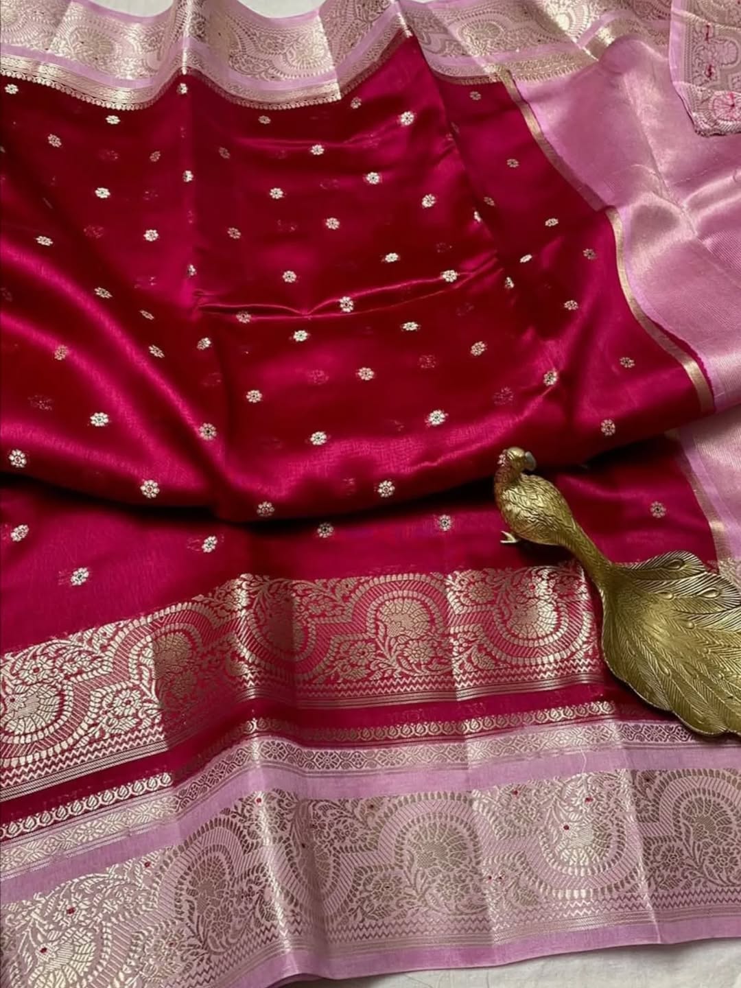 Premium Banarasi Raw Mango Silk Saree – Soft & Lightweight