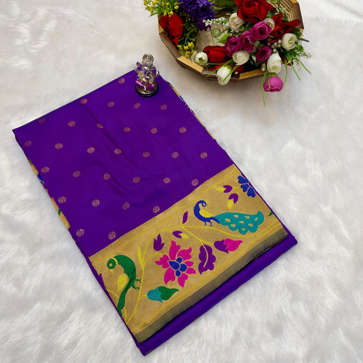Maharani Pushpaa Paithani – Mor Popat Brocade Silk Saree