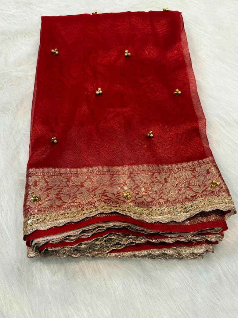Banarasi Soft Tissue Silk Saree with Ghungroo Work
