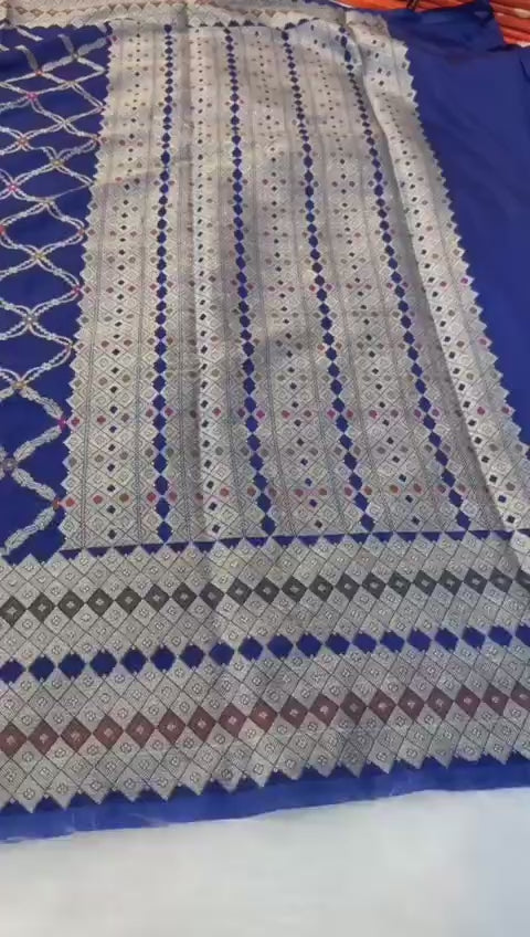 Premium Banarasi Semi Georgette Saree with Bandhej Pattern