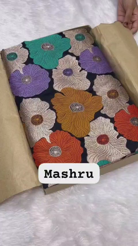 Rangkat Royale – Exquisite Banarasi Handloom Mashru Silk Saree with Artisanal Weaving