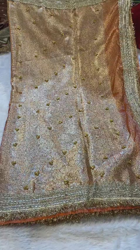 Trending Banarasi Tissue Silk Saree with Elegant Ghungroo Detailing
