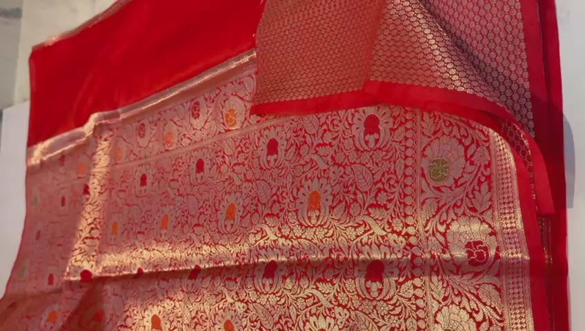 BEAUTIFUL BANARAS SOFT MEENAKARI JAAL WOVEN CHINIYA KATAN SILK PREMIUM QUALITY SAREES