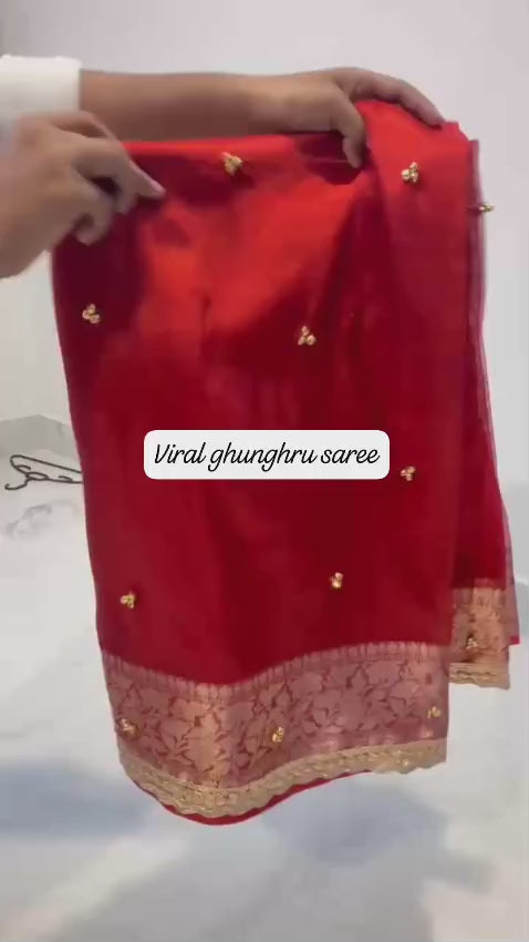 Banarasi Soft Tissue Silk Saree with Ghungroo Work