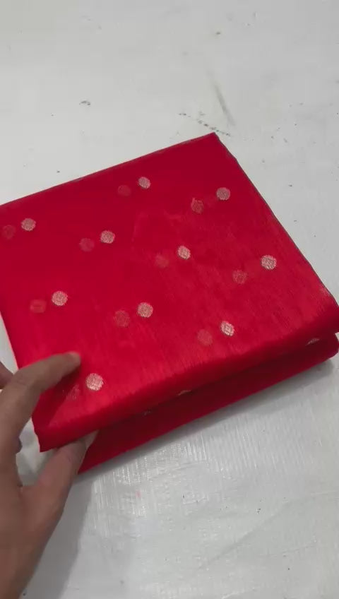 Elegance in Weave – Chanderi Handloom Saree with Ghani Butte Minakari