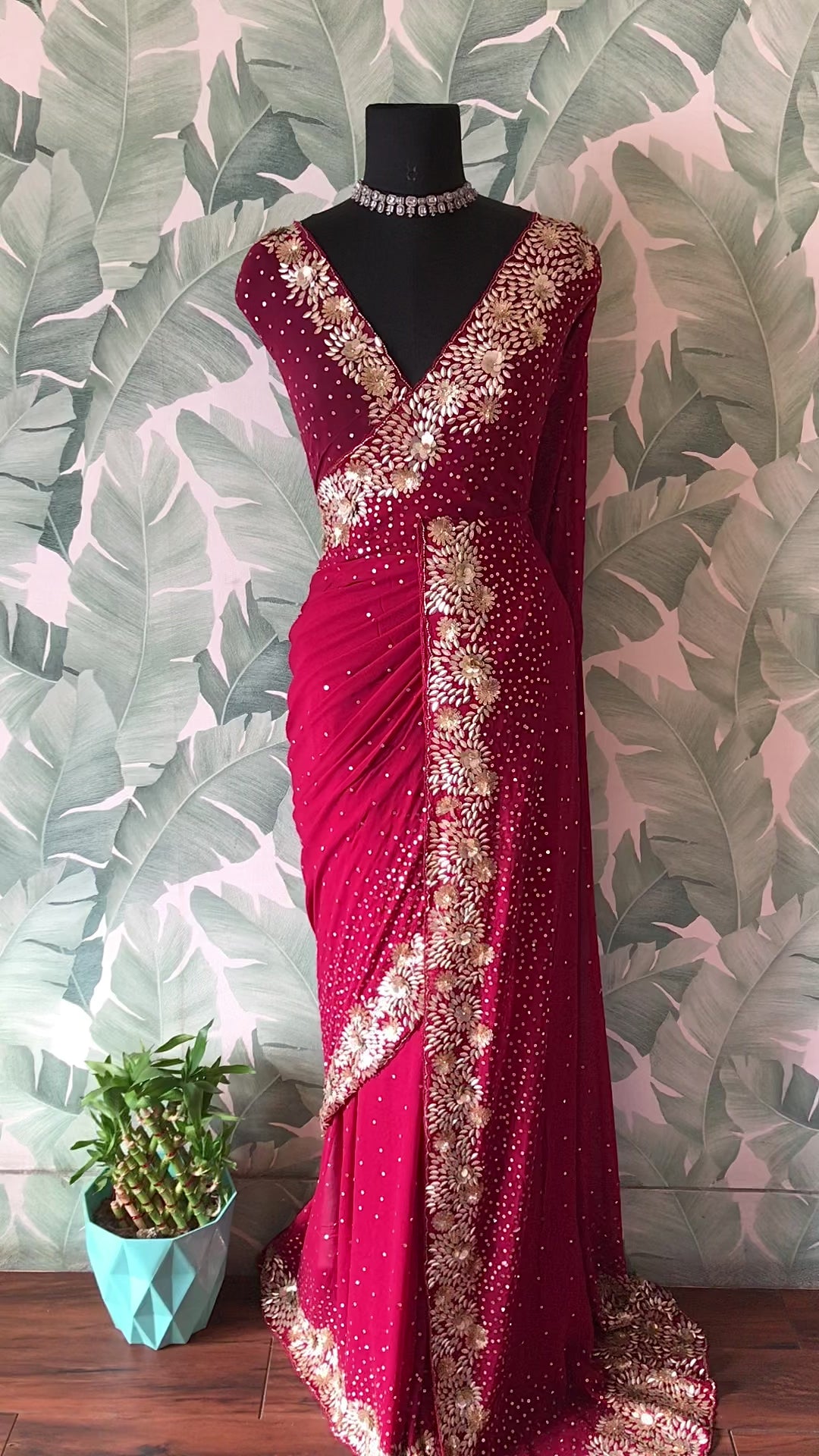 Premium Pure Georgette Silk Handwork Saree