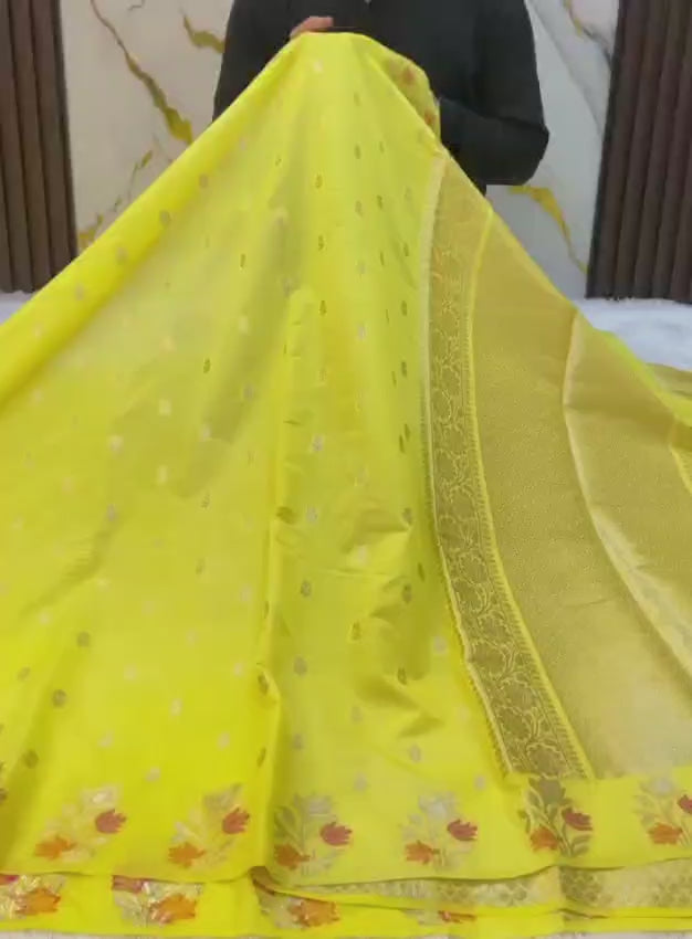 Banarasi exclusive Dyeble RAW MANGO Silk Saree
