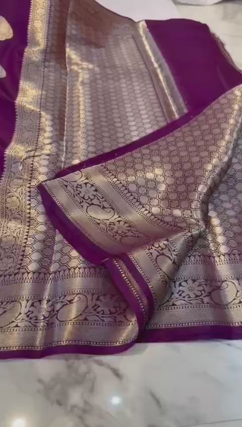 Heritage Woven Banarasi Katan Silk Saree – Kairi Boota Collection