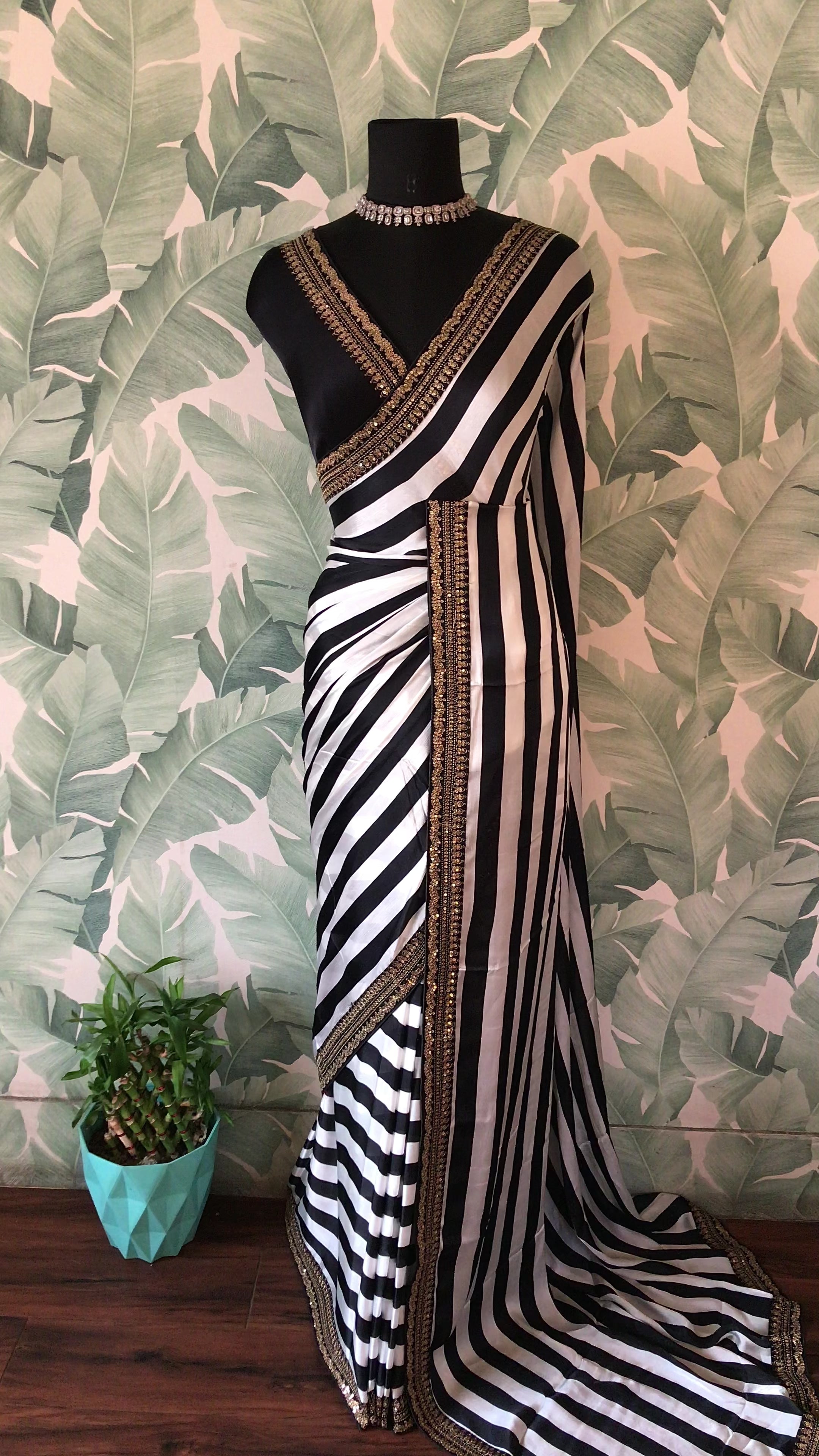 Kareena-Inspired Bottle Green Saree with Luxurious Hand Embellishments