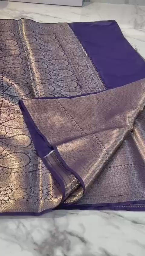 Exclusive Banarasi Katan Dyeable Silk Buta Saree