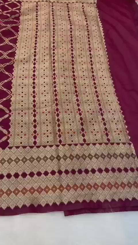 Premium Banarasi Semi Georgette Saree with Bandhej Pattern