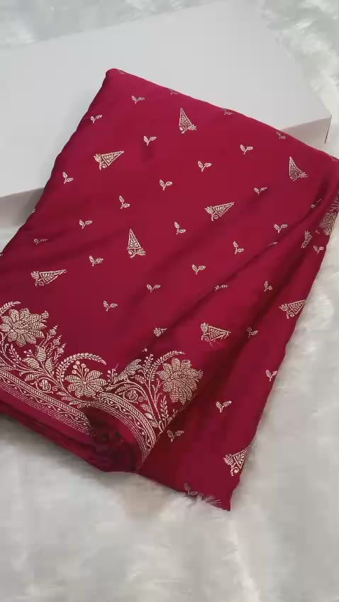 Banarasi Handloom 4 Ply Pure Mashru Silk Saree